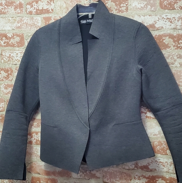 Yoana Baraschi Pearl Gray Neoprene Wonder Woman One Button Designer Blazer MED - Picture 2 of 8
